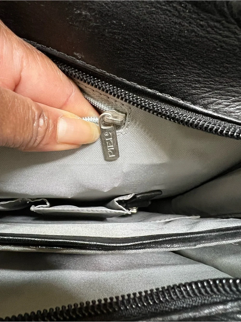 Piel Black Leather Laptop Bag